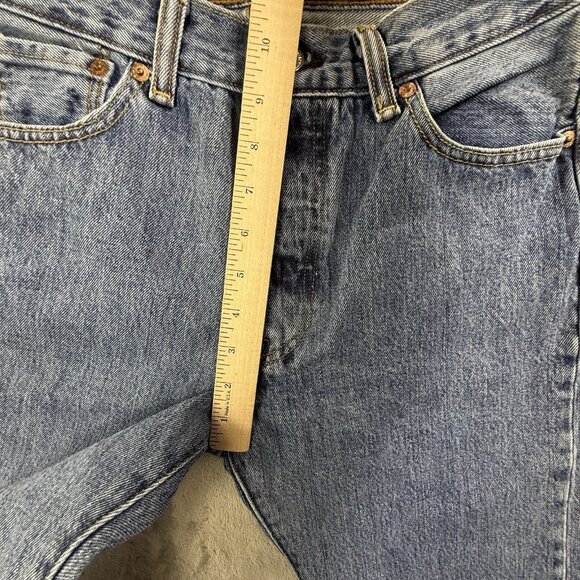 Levis 501 Jeans Mens 30x30 Blue Denim Button Fly Grunge Faded Straight Pants Y2K - Picture 10 of 16